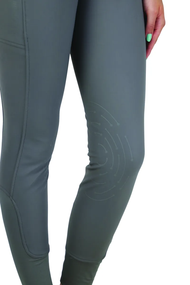 Hy Equestrian Glacial Softshell Riding Tights - Grey-3
